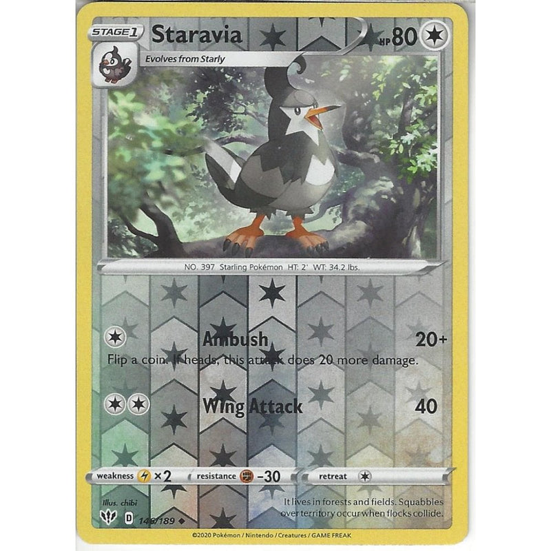 pokemon staravia card TCG - s3 - 083/100 (C) Speed Dive 80 146/189 Staravia | Uncommon Reverse