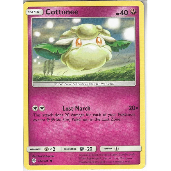 Pokemon Trading Card Game 147/236 Cottonee | Common Card | SM12 Cosmic Eclipse