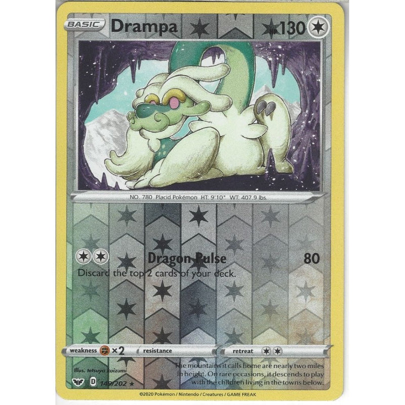 149/202 Drampa | Rare Reverse Holo Card | Sword & Shield (Base Set) - Recaptured LTD 149/202 Drampa | Rare Reverse Holo Card | Sword & Shield (Base Set) - Recaptured LTD