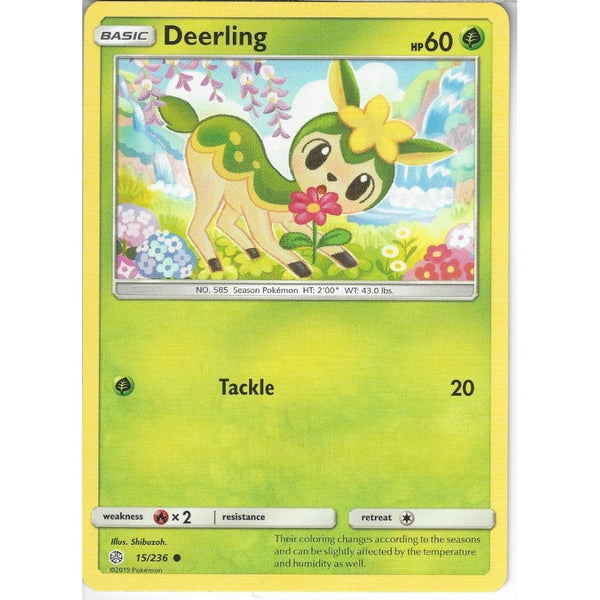 Pokemon Trading Card Game 15/236 Deerling | Common Card | SM12 Cosmic Eclipse