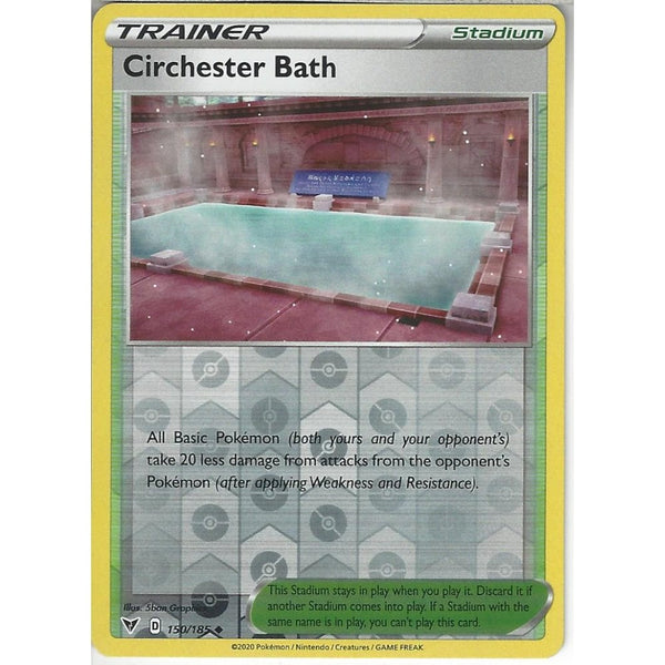 Pokemon Trading Card Game 150/185 Circhester Bath | Uncommon Reverse Holo Card | SWSH-04 Vivid Voltage