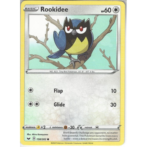 Pokemon Trading Card Game 150/202 Rookidee | Common Card | Sword &amp; Shield (Base Set)
