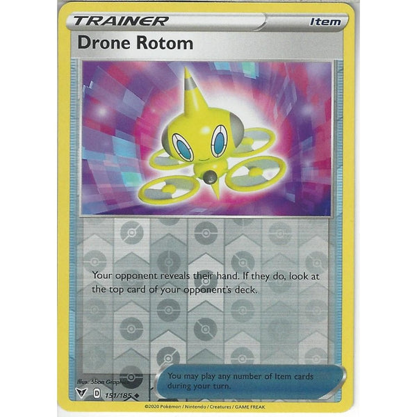 Pokemon Trading Card Game 151/185 Drone Rotom | Uncommon Reverse Holo Card | SWSH-04 Vivid Voltage