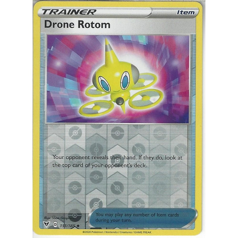 Pokemon Trading Card Game 151/185 Drone Rotom | Uncommon Reverse Holo Card | SWSH-04 Vivid Voltage
