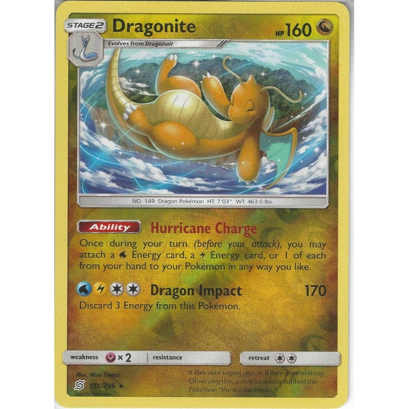 151/236 Dragonite | Rare Reverse Holo Card | SM11 Unified Minds - Recaptured LTD 151/236 Dragonite | Rare Reverse Holo Card | SM11 Unified Minds - Recaptured LTD