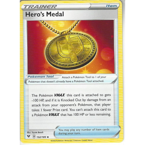 Pokemon Trading Card Game 152/185 Hero's Medal | Uncommon Card | SWSH-04 Vivid Voltage