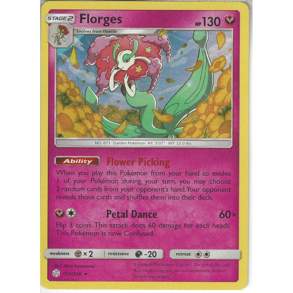 Pokemon Trading Card Game 152/236 Florges | Rare Holo Card | SM12 Cosmic Eclipse