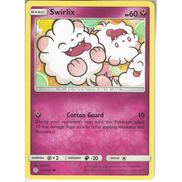 Pokemon Trading Card Game 153/236 Swirlix | Common Card | SM12 Cosmic Eclipse