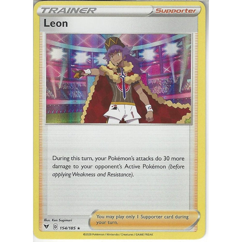 154/185 Leon | Rare Holo Card | SWSH-04 Vivid Voltage