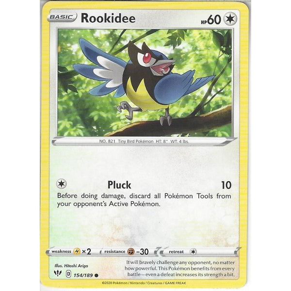 Pokemon Trading Card Game 154/189 Rookidee | Common Card | SWSH-03 Darkness Ablaze