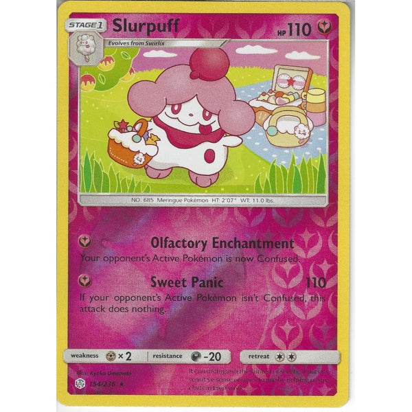 Pokemon Trading Card Game 154/236 Slurpuff | Rare Reverse Holo Card | SM12 Cosmic Eclipse