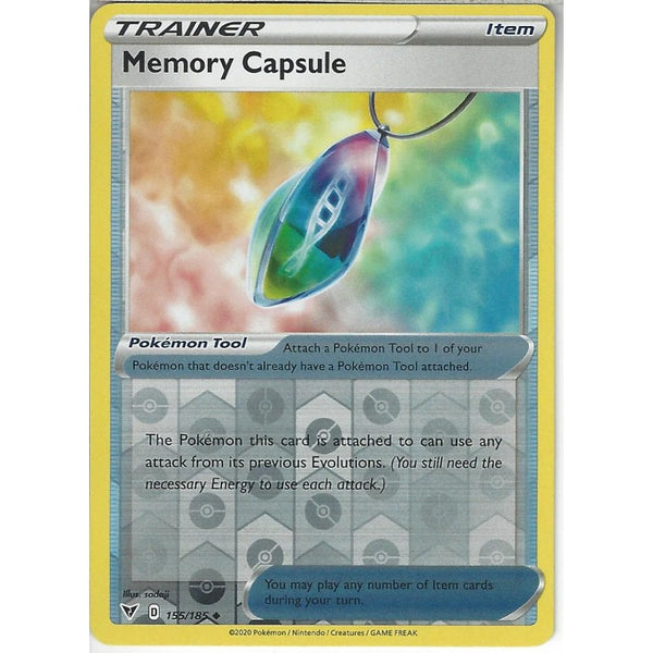 Pokemon Trading Card Game 155/185 Memory Capsule | Uncommon Reverse Holo Card | SWSH-04 Vivid Voltage