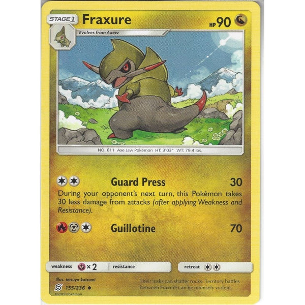 Pokemon Trading Card Game 155/236 Fraxure | Uncommon Card | SM11 Unified Minds