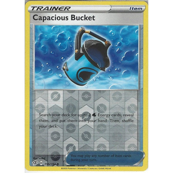 Pokemon Trading Card Game 156/192 Capacious Bucket | Uncommon Reverse Holo Card | Sword &amp; Shield Rebel Clash