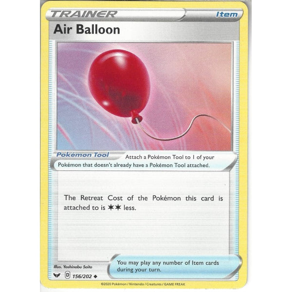 Pokemon Trading Card Game 156/202 Air Balloon | Uncommon Card | Sword &amp; Shield (Base Set)