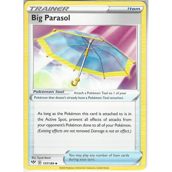 Pokemon Trading Card Game 157/189 Big Parasol | Uncommon Card | SWSH-03 Darkness Ablaze