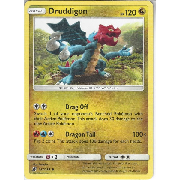 Pokemon Trading Card Game 157/236 Druddigon | Common Card | SM11 Unified Minds