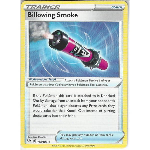 Pokemon Trading Card Game 158/189 Billowing Smoke | Uncommon Card | SWSH-03 Darkness Ablaze