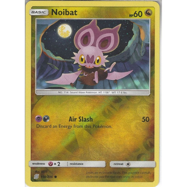Pokemon Trading Card Game 158/236 Noibat | Common Reverse Holo Card | SM11 Unified Minds