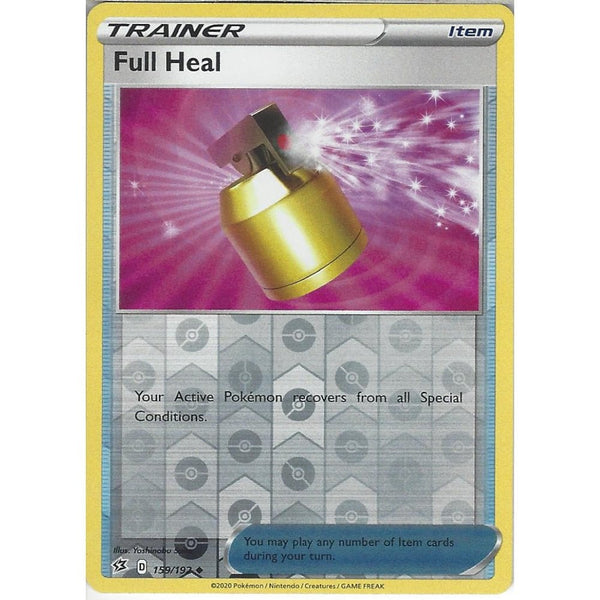 Pokemon Trading Card Game 159/192 Full Heal | Uncommon Reverse Holo Card | Sword &amp; Shield Rebel Clash