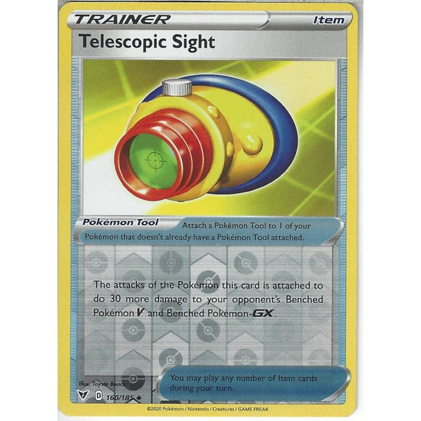Pokemon Trading Card Game 160/185 Telescopic Sight | Uncommon Reverse Holo Card | SWSH-04 Vivid Voltage