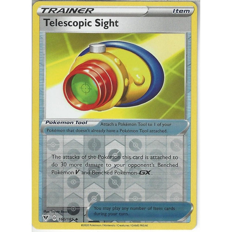 Pokemon Trading Card Game 160/185 Telescopic Sight | Uncommon Reverse Holo Card | SWSH-04 Vivid Voltage