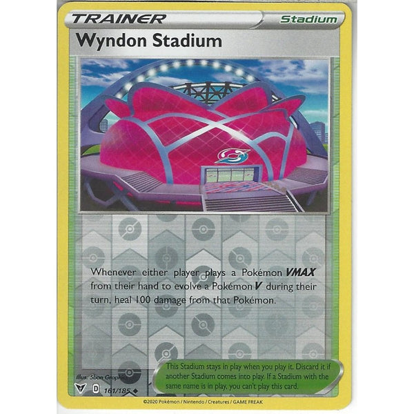 Pokemon Trading Card Game 161/185 Wyndon Stadium | Uncommon Reverse Holo Card | SWSH-04 Vivid Voltage