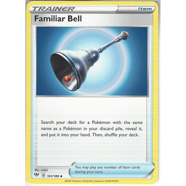 Pokemon Trading Card Game 161/189 Familiar Bell | Uncommon Card | SWSH-03 Darkness Ablaze
