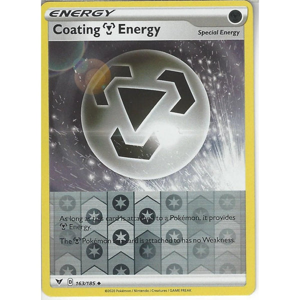 Pokemon Trading Card Game 163/185 Coating Metal Energy | Uncommon Reverse Holo Card | SWSH-04 Vivid Voltage