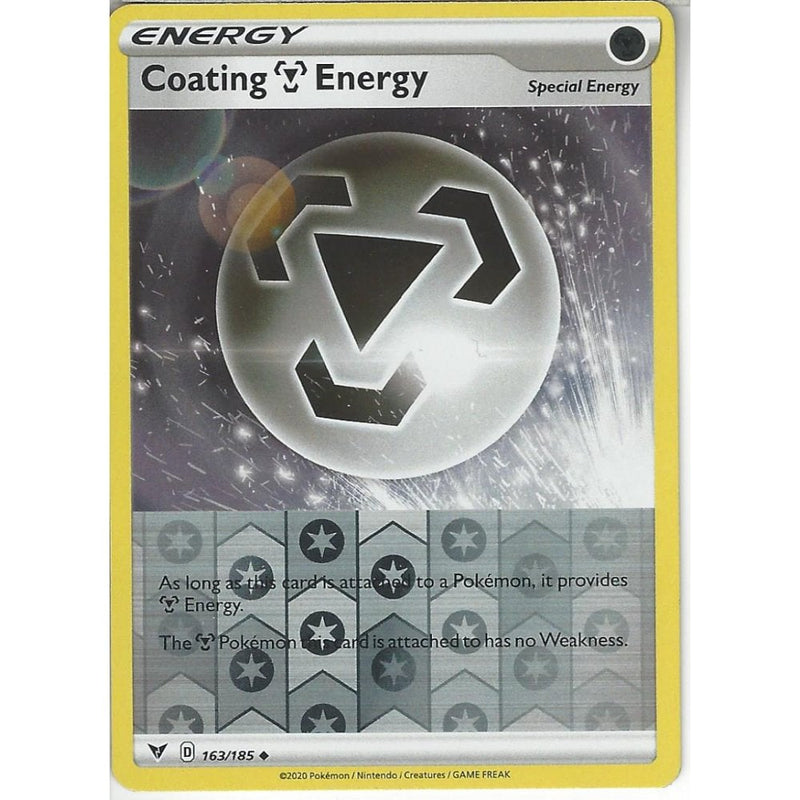 Pokemon Trading Card Game 163/185 Coating Metal Energy | Uncommon Reverse Holo Card | SWSH-04 Vivid Voltage