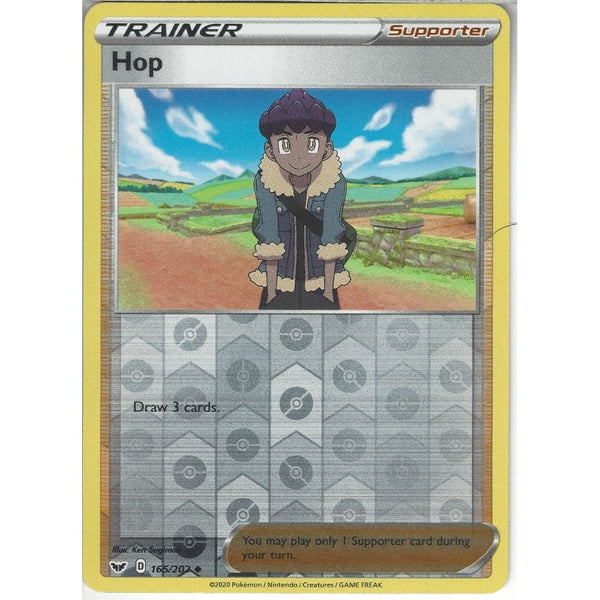 Pokemon Trading Card Game 165/202 Hop | Uncommon Reverse Holo Card | Sword &amp; Shield (Base Set)