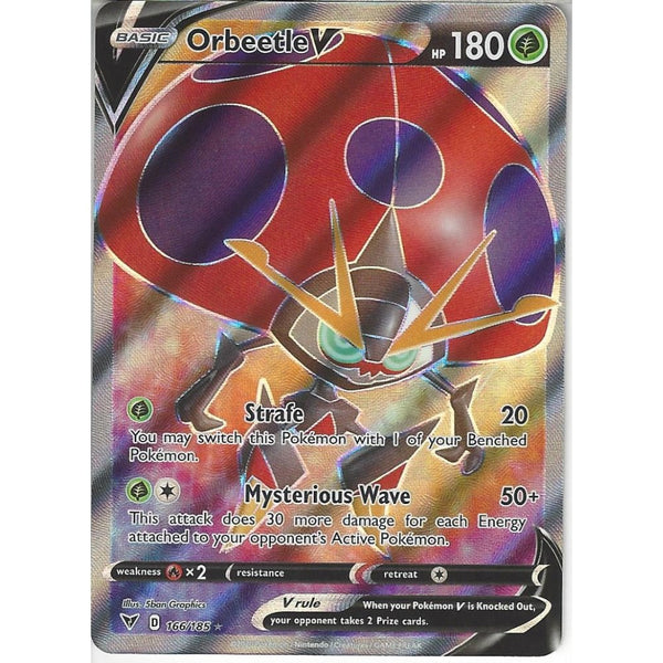 Pokemon Trading Card Game 166/185 Orbeetle V | Rare Ultra Card | SWSH-04 Vivid Voltage