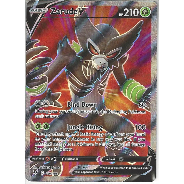 Pokemon Trading Card Game 167/185 Zarude V | Rare Ultra Card | SWSH-04 Vivid Voltage