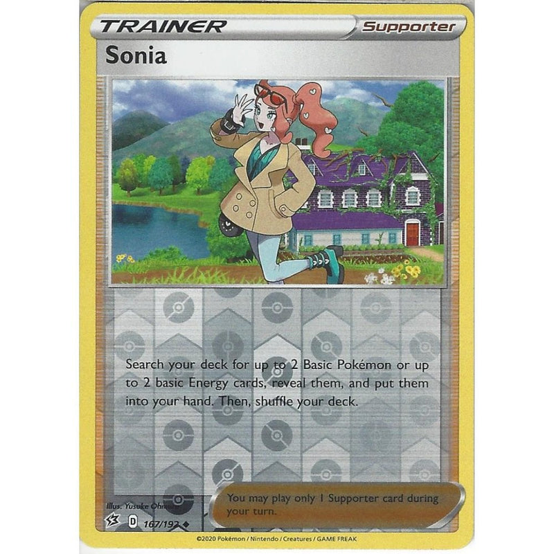 pokemon sonia trainer card 167/192 Sonia | Uncommon Reverse Holo Card | Sword & Shield Rebel Clas