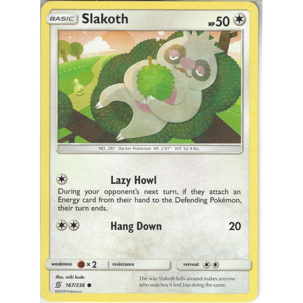 Pokemon Trading Card Game 167/236 Slakoth | Common Card | SM11 Unified Minds