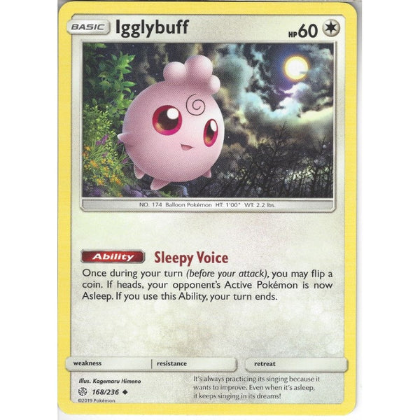Pokemon Trading Card Game 168/236 Igglybuff | Uncommon Card | SM12 Cosmic Eclipse