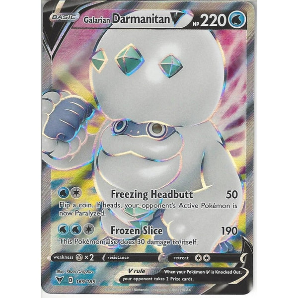 Pokemon Trading Card Game 169/185 Galarian Darmanitan V | Rare Ultra Card | SWSH-04 Vivid Voltage