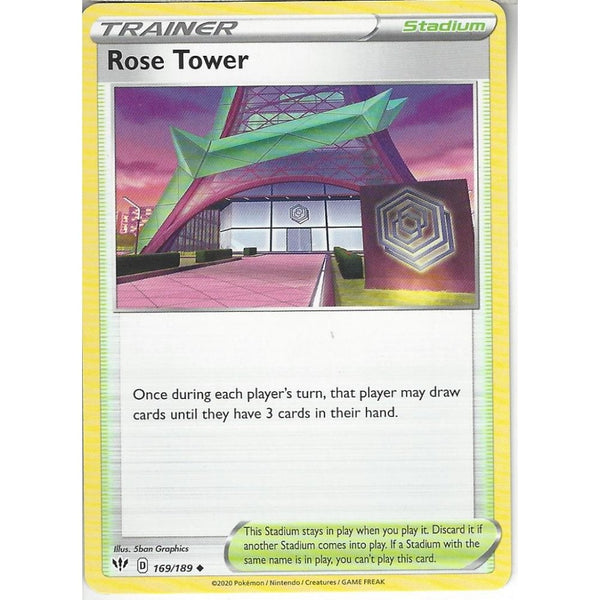 Pokemon Trading Card Game 169/189 Rose Tower | Uncommon Card | SWSH-03 Darkness Ablaze