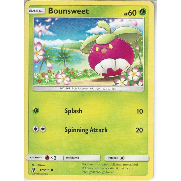 Pokemon Trading Card Game 17/236 Bounsweet | Common Card | SM11 Unified Minds