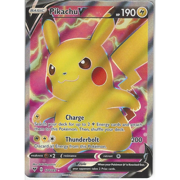 Pokemon Trading Card Game 170/185 Pikachu V | Rare Ultra Card | SWSH-04 Vivid Voltage