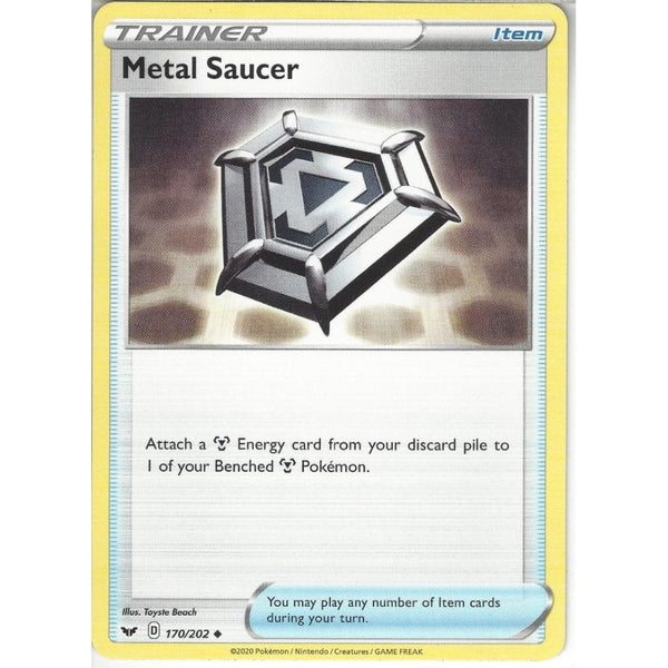 Pokemon Trading Card Game 170/202 Metal Saucer | Uncommon Card | Sword &amp; Shield (Base Set)