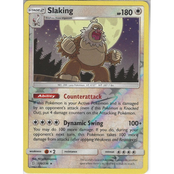 Pokemon Trading Card Game 170/236 Slaking | Rare Reverse Holo Card | SM11 Unified Minds