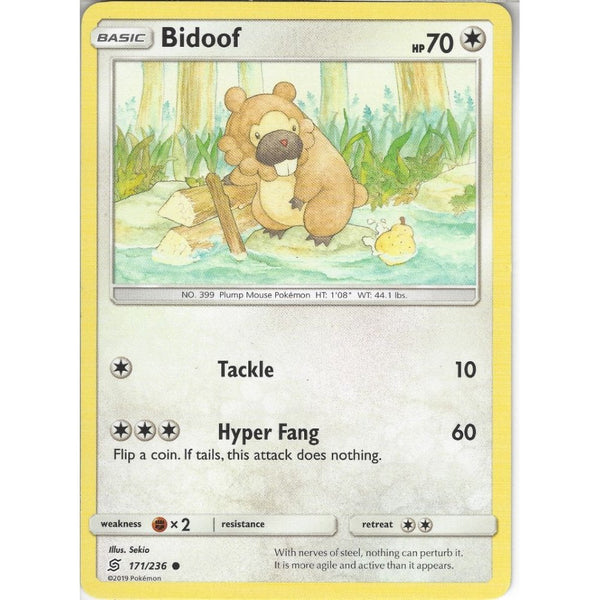 Pokemon Trading Card Game 171/236 Bidoof | Common Card | SM11 Unified Minds