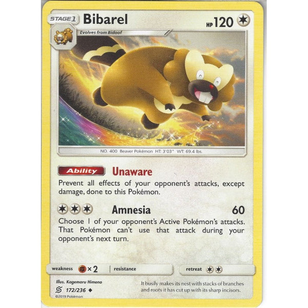 Pokemon Trading Card Game 172/236 Bibarel | Uncommon Card | SM11 Unified Minds