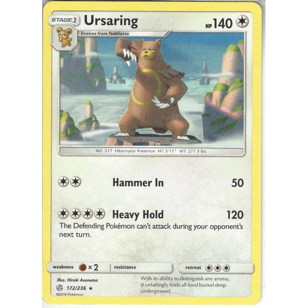 Pokemon Trading Card Game 172/236 Ursaring | Rare Card | SM12 Cosmic Eclipse