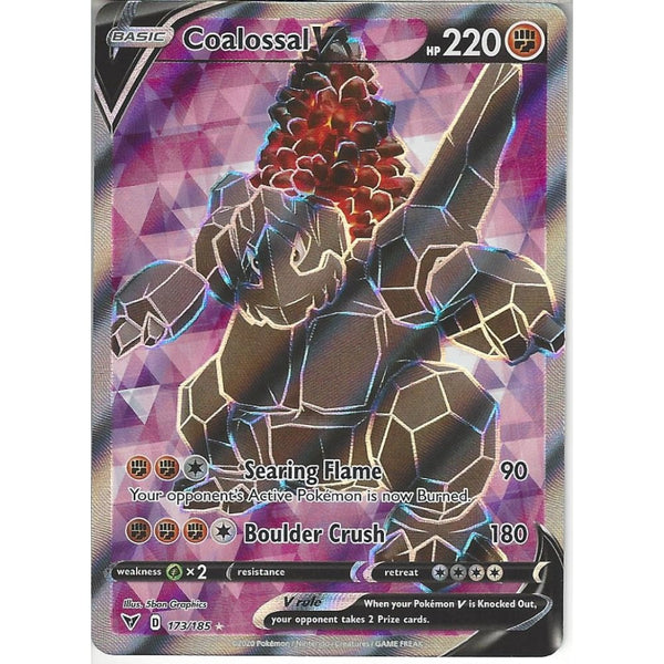 Pokemon Trading Card Game 173/185 Coalossal V | Rare Ultra Card | SWSH-04 Vivid Voltage