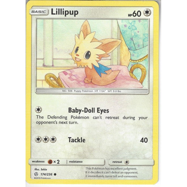 Pokemon Trading Card Game 174/236 Lillipup | Common Card | SM12 Cosmic Eclipse