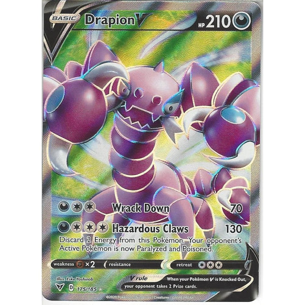 Pokemon Trading Card Game 175/185 Drapion V | Rare Ultra Card | SWSH-04 Vivid Voltage