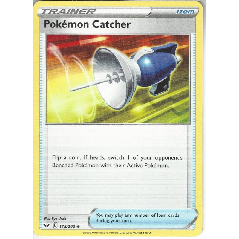 Pokemon Trading Card Game 175/202 Pokémon Catcher | Uncommon Card | Sword &amp; Shield (Base Set)