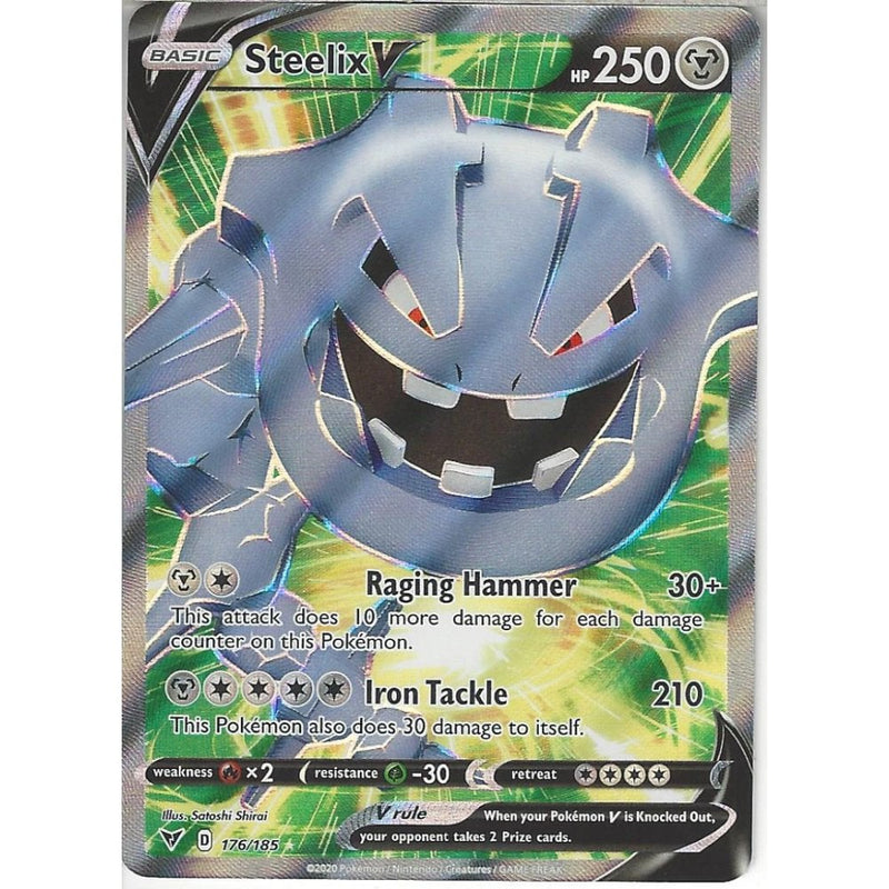 Pokemon Trading Card Game 176/185 Steelix V | Rare Ultra Card | SWSH-04 Vivid Voltage